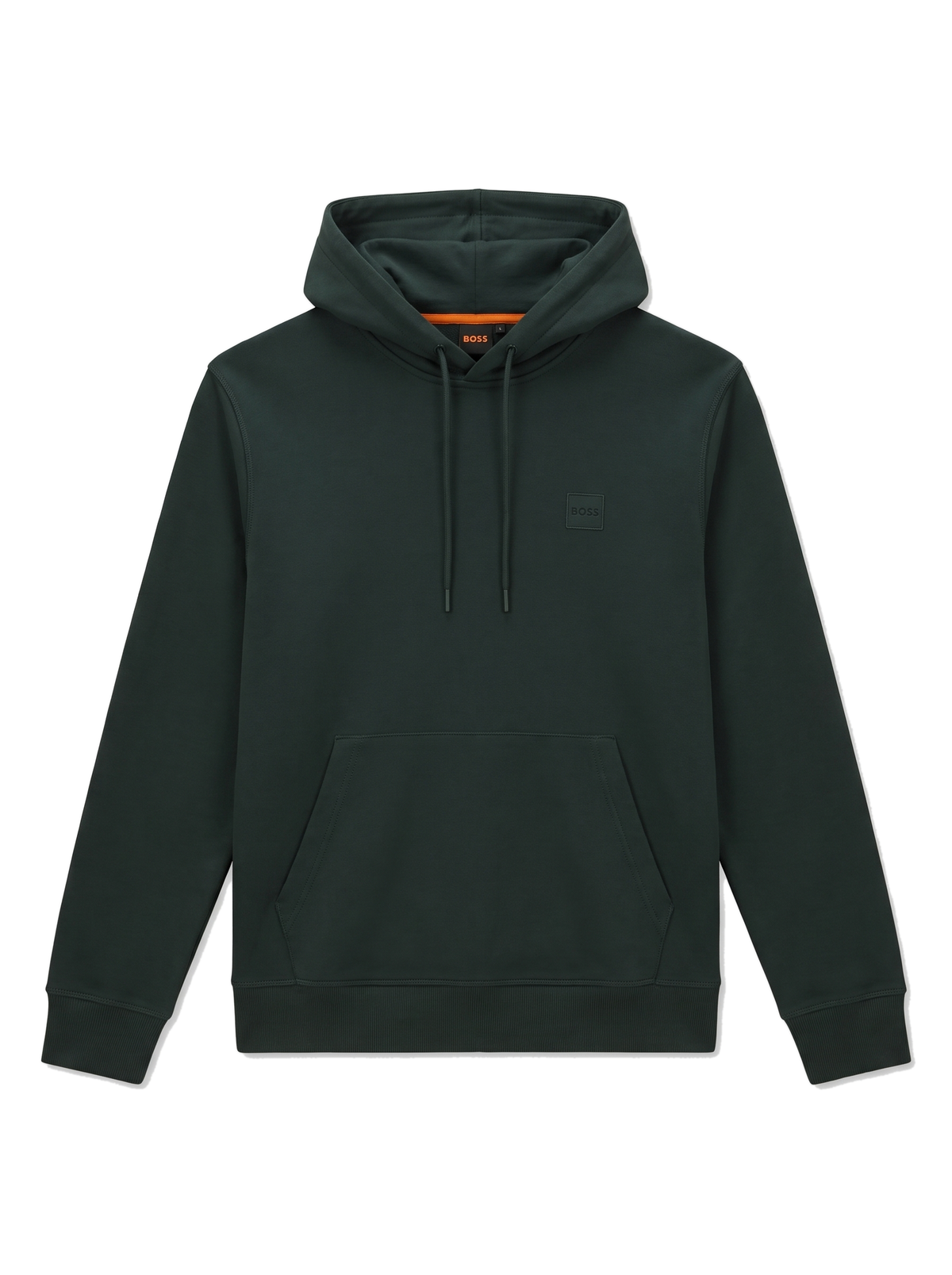 Sudadera BOSS con capucha verde oscuro - frente