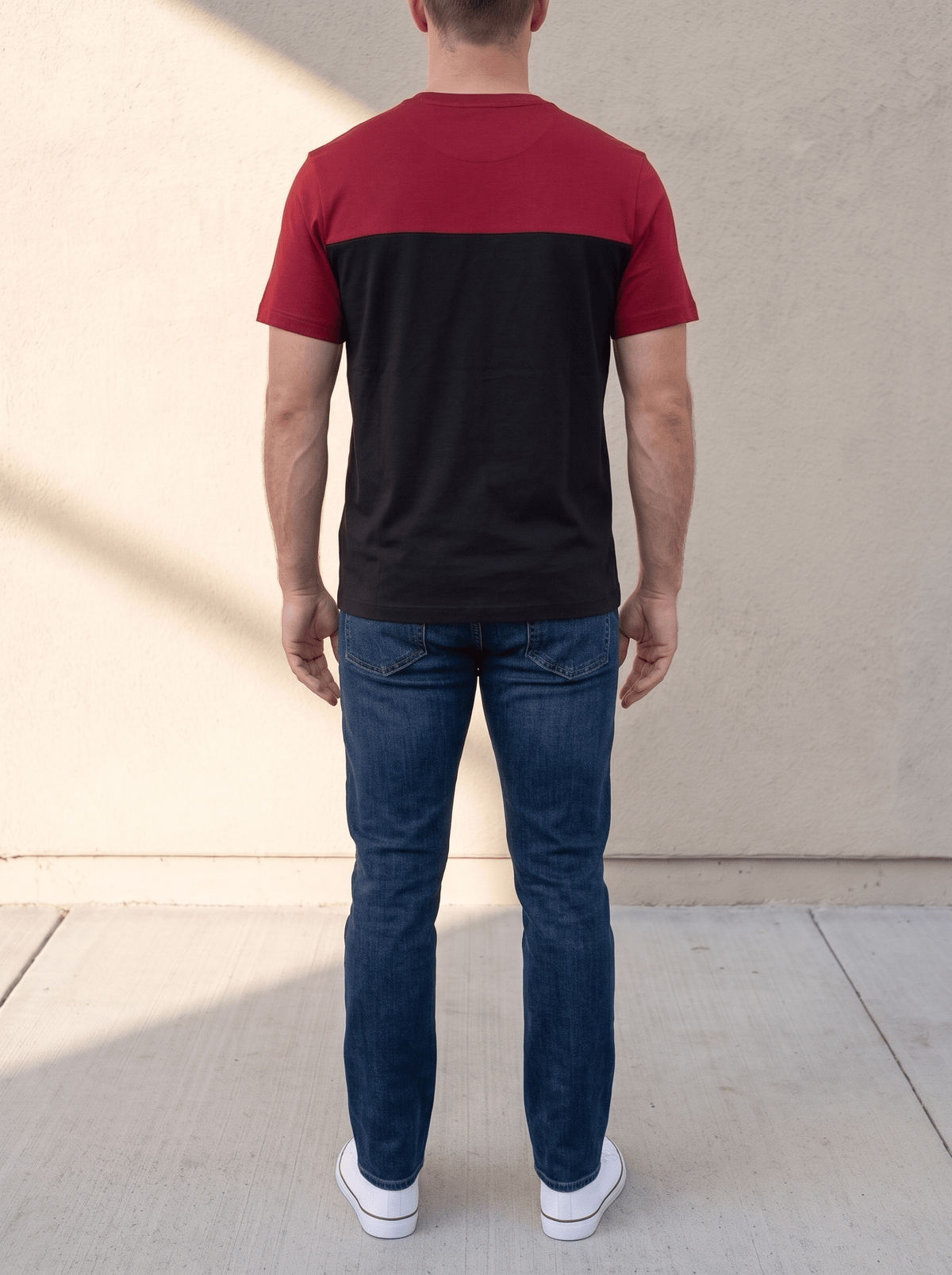 Playera Michael Kors color block (rojo / negro) - Boxroom