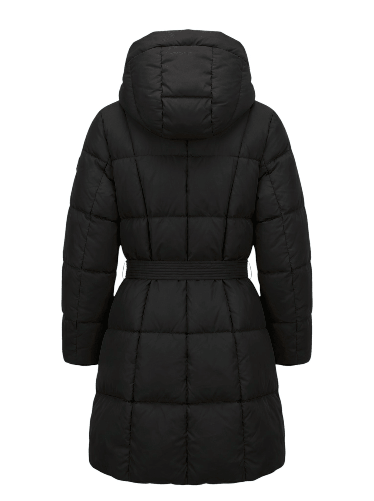 Abrigo Michael Kors Acolchado Negro con Capucha de Piel - Boxroom