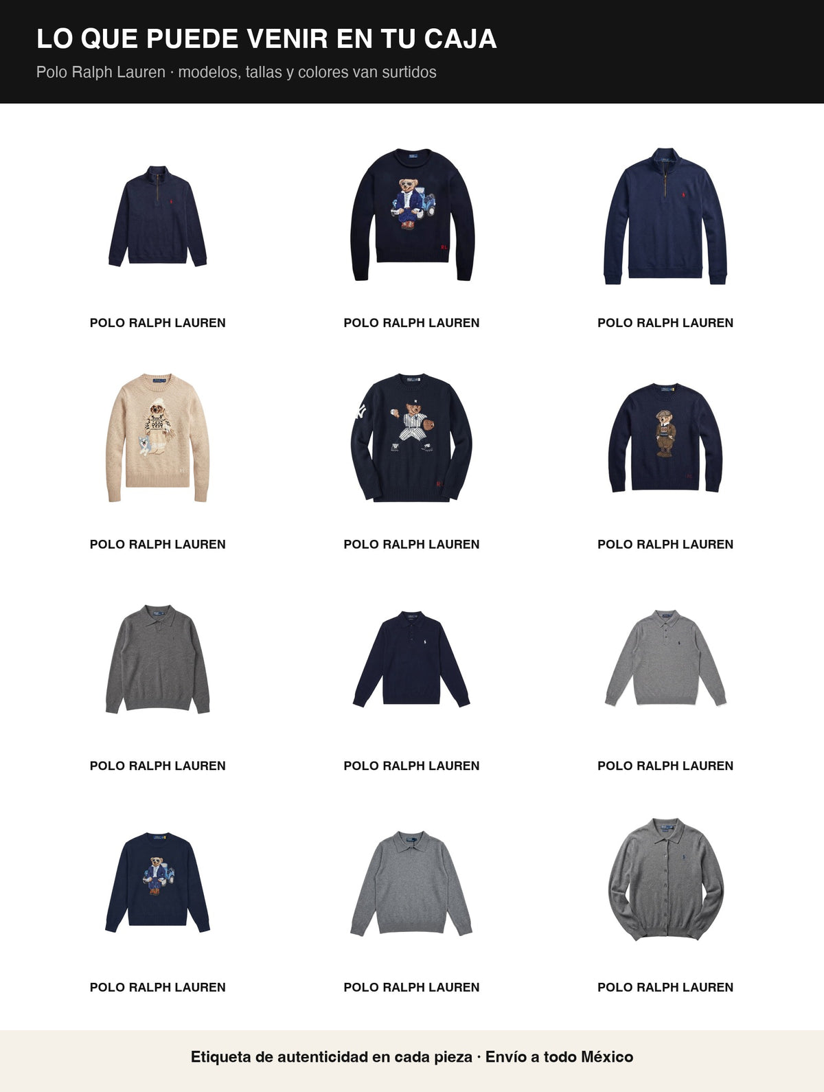 Paquete Mayoreo · 5 suéteres Polo Ralph Lauren — $2,500 c/u - Boxroom