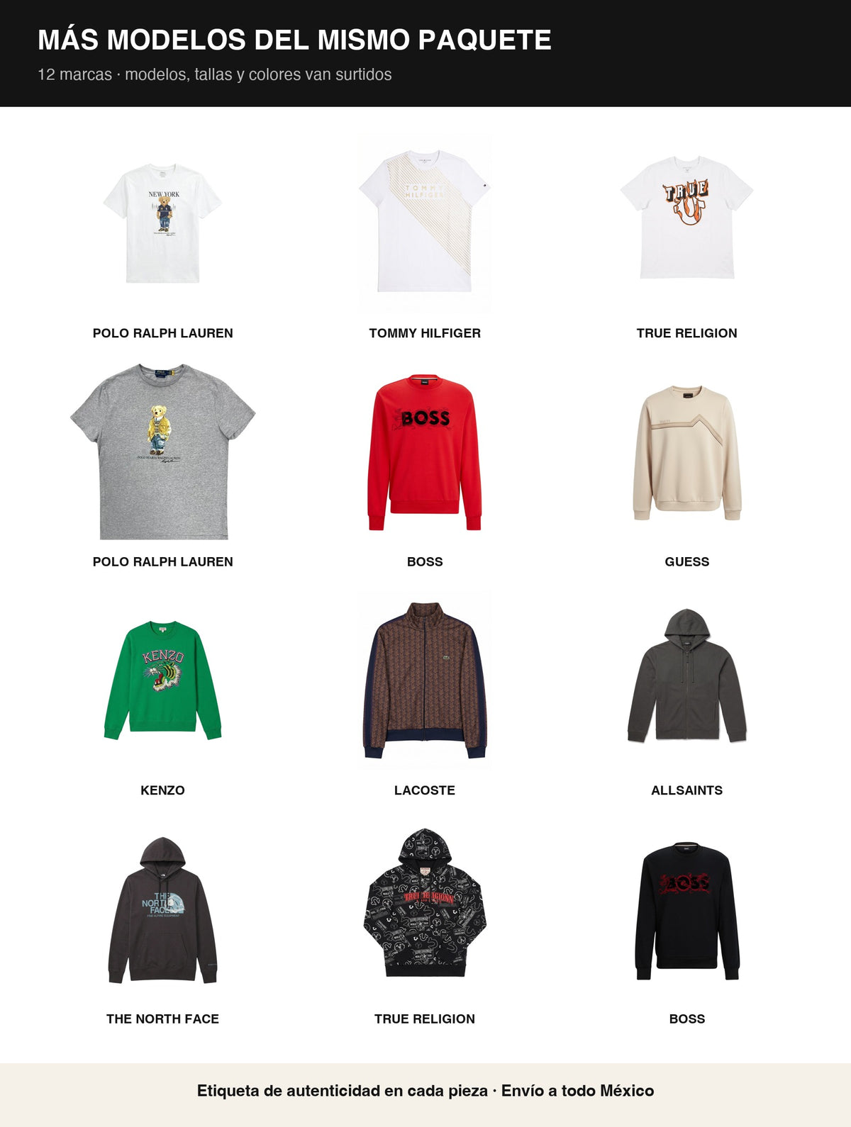 Paquete Mayoreo · 5 pantalones + 5 playeras + 5 sudaderas - Boxroom