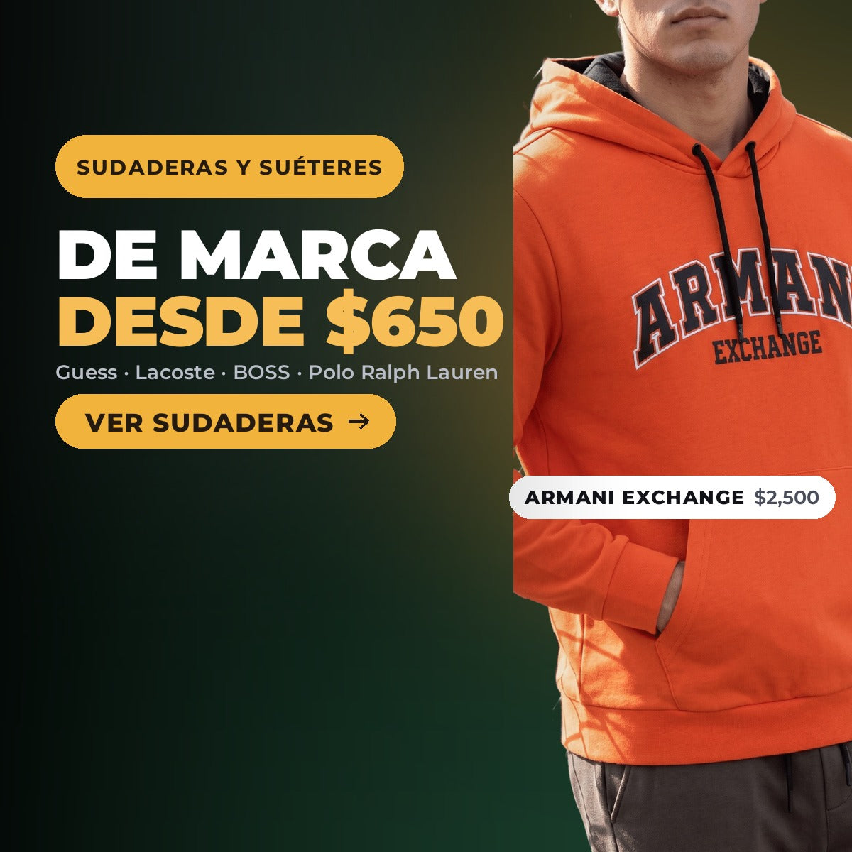 Sudaderas y sueteres de marca desde 650 pesos