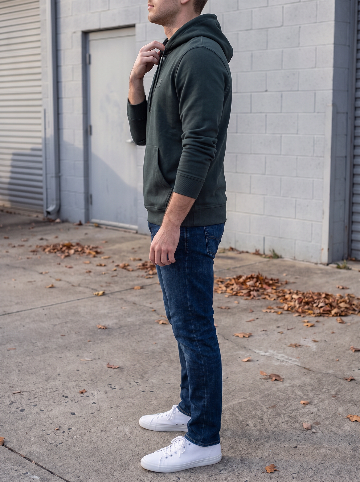 Sudadera BOSS con capucha verde oscuro - modelo 2