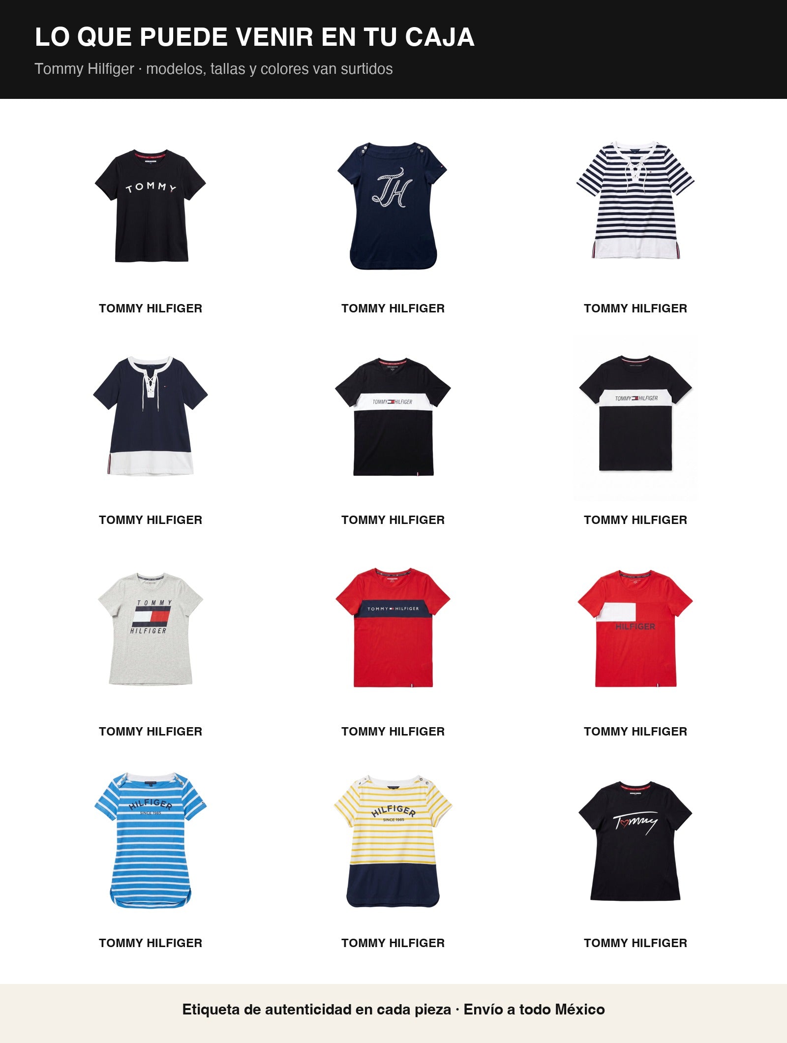 Paquete Mayoreo · 10 playeras Tommy Hilfiger dama — $380 c/u - Boxroom