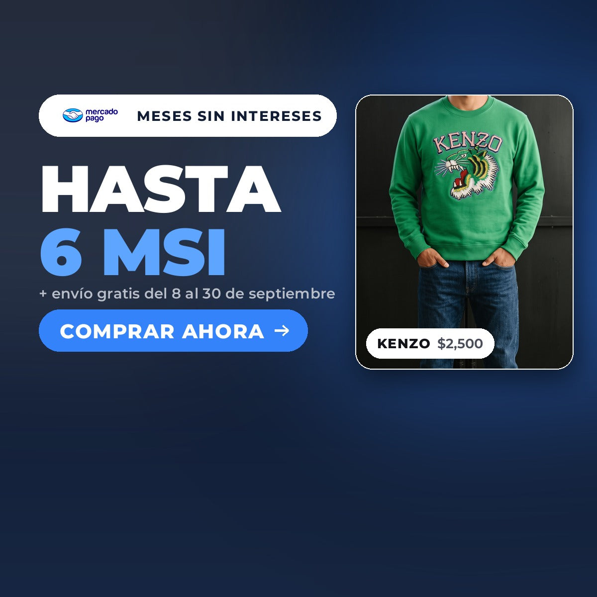 Hasta 6 meses sin intereses con Mercado Pago y envio gratis del 8 al 30 de septiembre