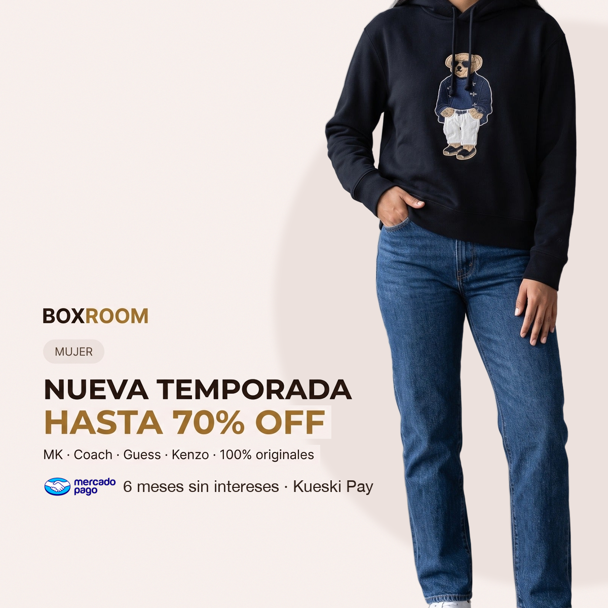 Nueva temporada hasta 70% off, sudadera Polo Bear Ralph Lauren, 6 meses sin intereses