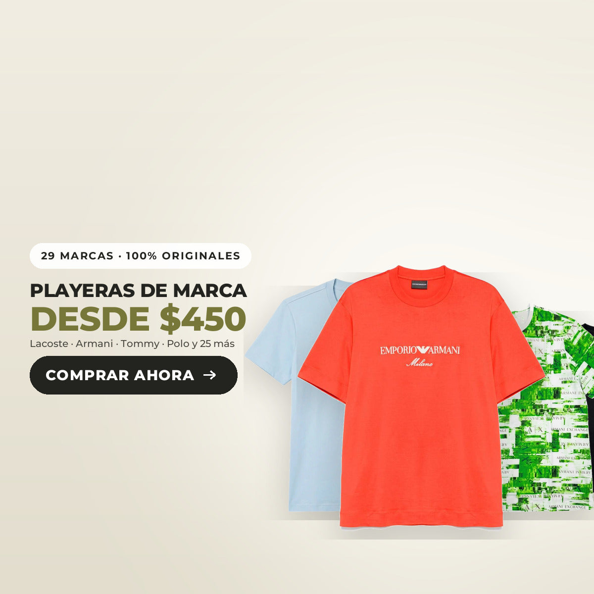 Playeras de marca de hombre desde $450, 29 marcas 100% originales