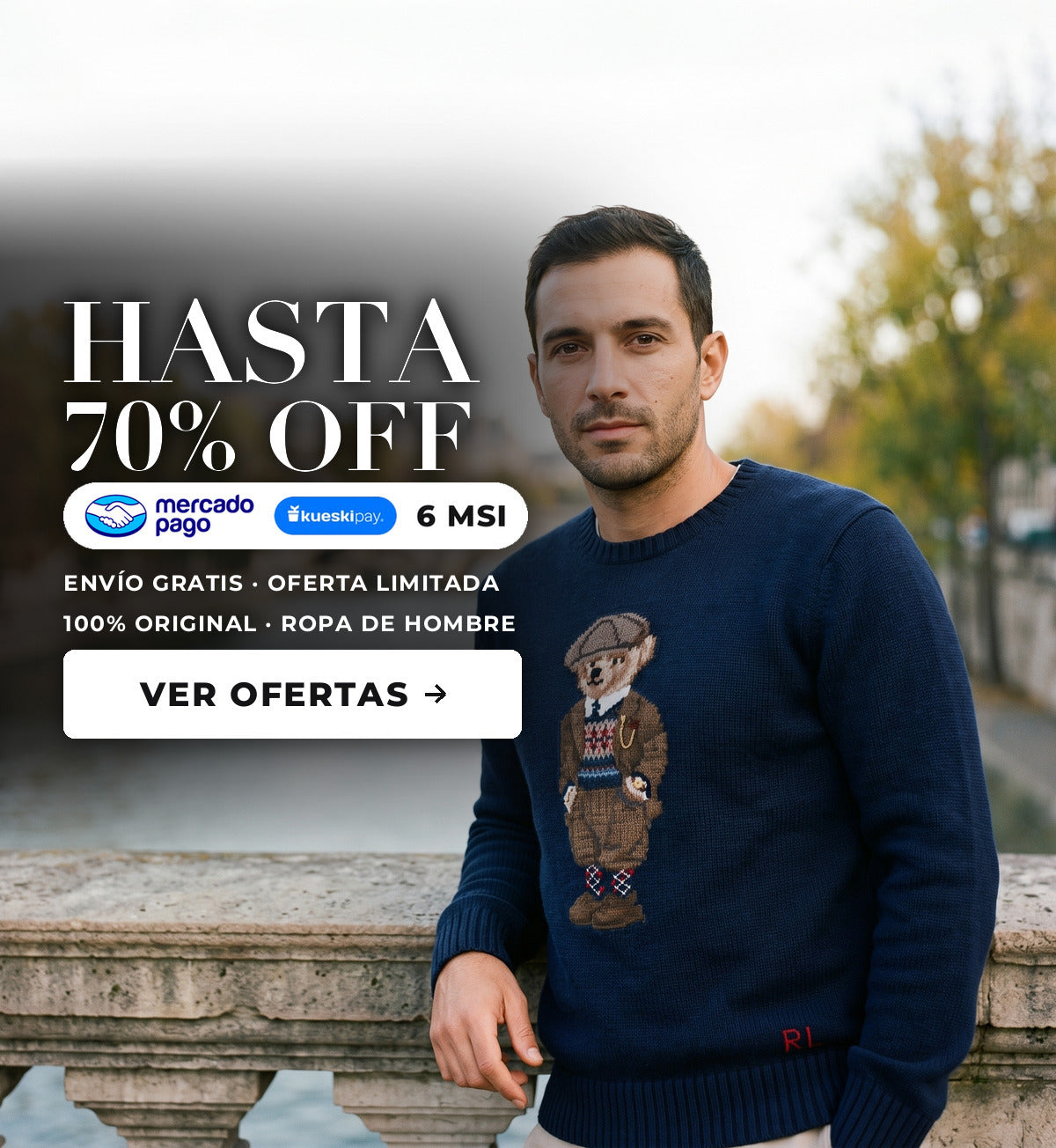 Hasta 70% off en ropa de hombre 100% original